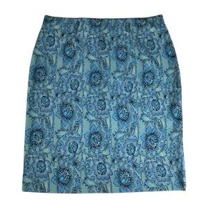 J. Jill Blue Floral Pencil Skirt Oceanmulti Large Petite NWT